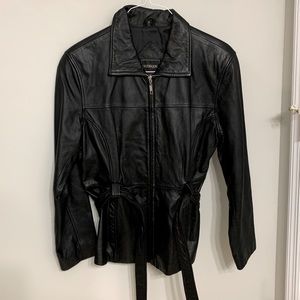 Outbrook- black leather jacket